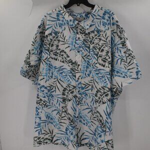 Oak hill shirt Mens 6XL short sleeve button up leaf print cotton camp beach fun